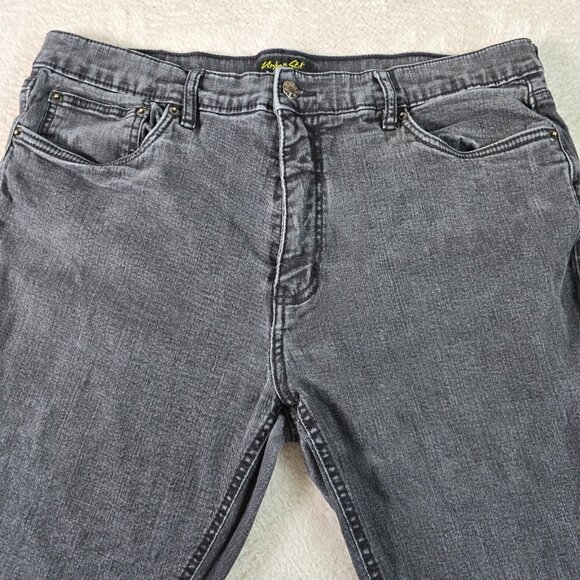 Urban Star Jeans Mens 38x32 Black Gray Stretch Straight Leg Faded Distressed - Picture 2 of 14